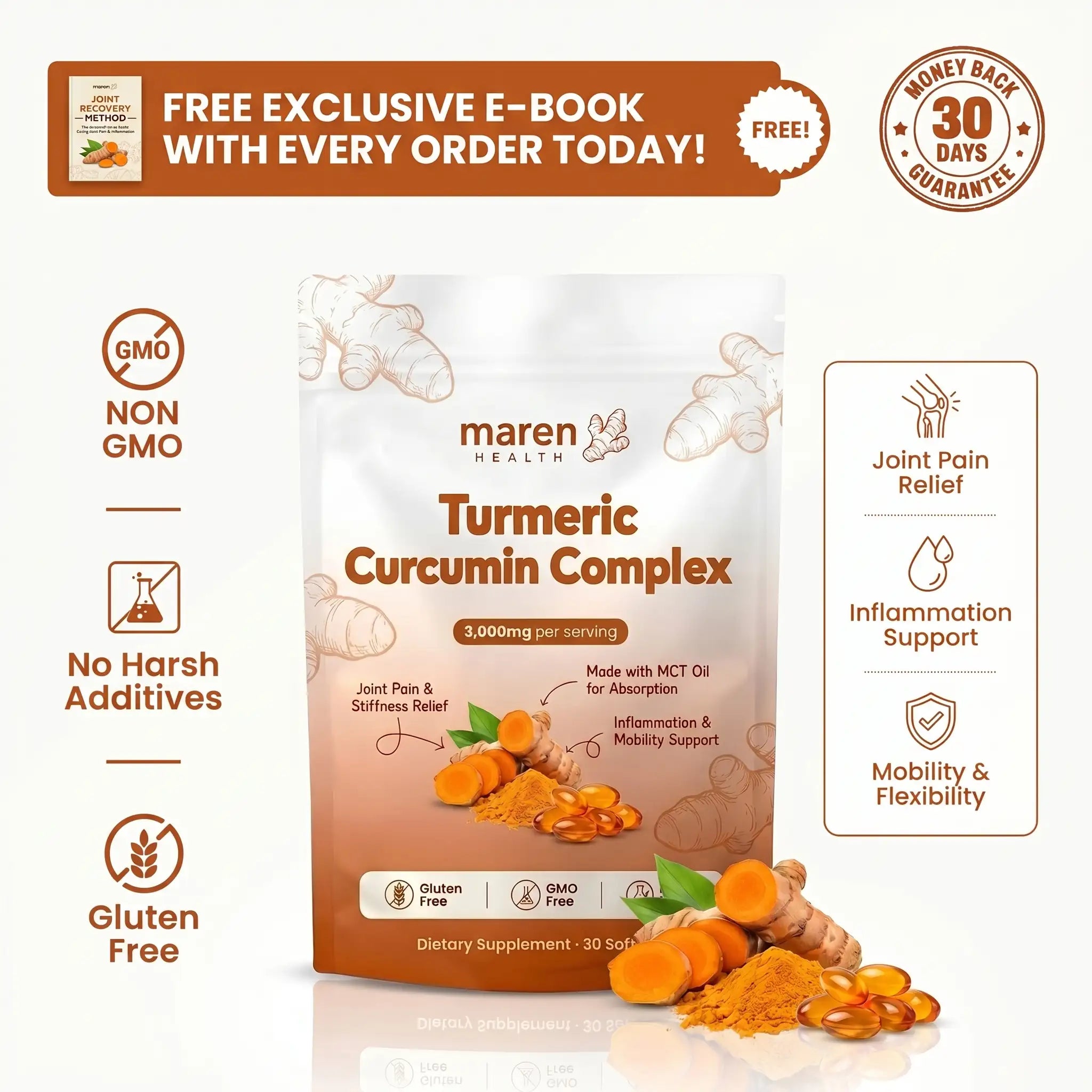 Turmeric Curcumin Complex — 3,000mg High-Absorption Softgels