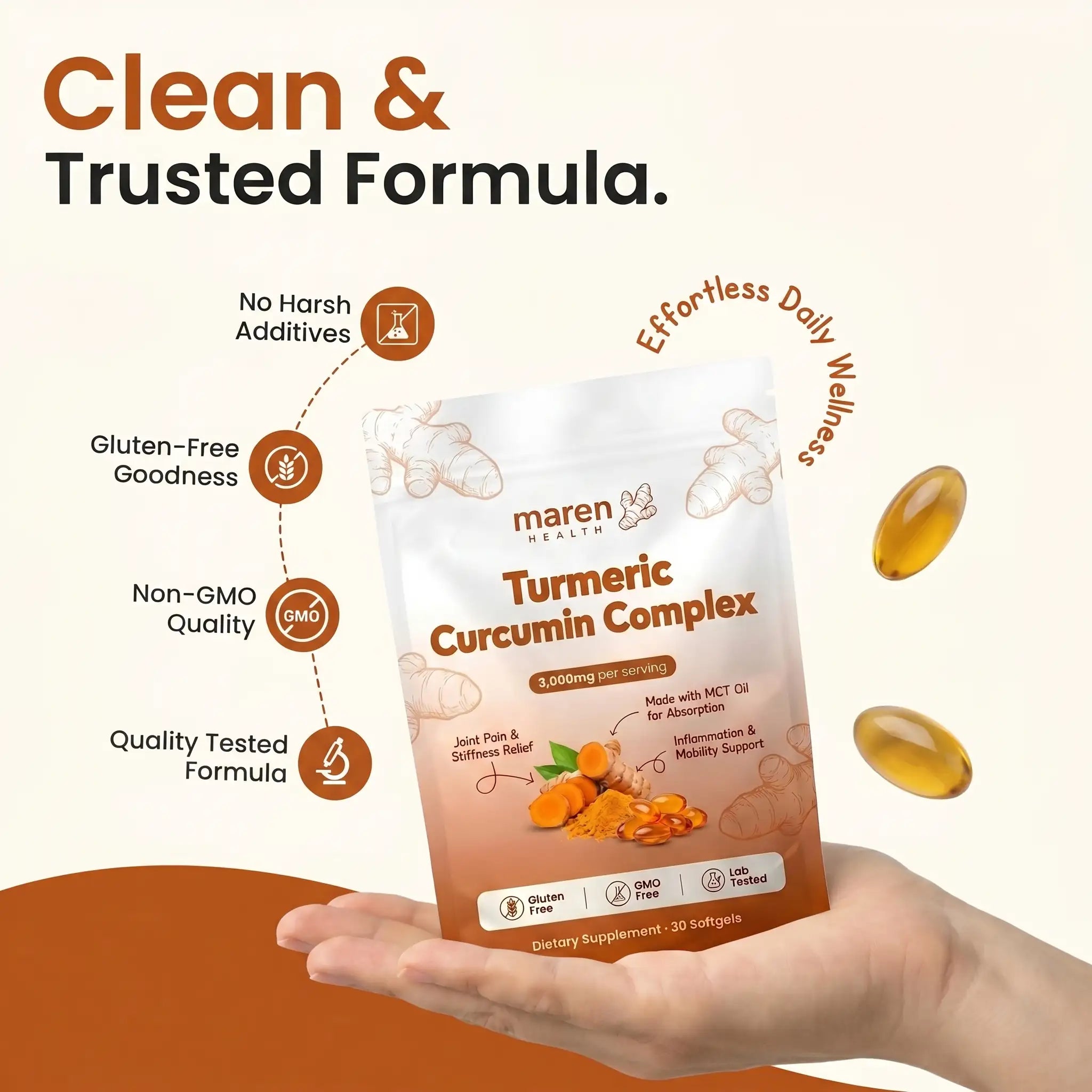 Turmeric Curcumin Complex — 3,000mg High-Absorption Softgels